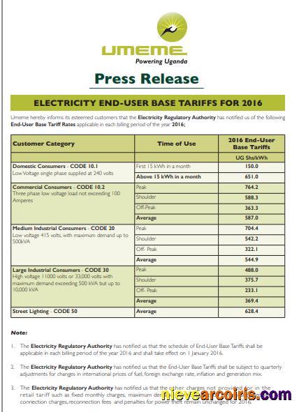 Uganda UMEME utility bill